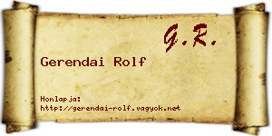 Gerendai Rolf névjegykártya